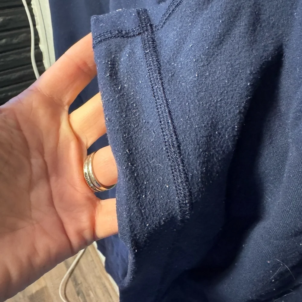 Lululemon Navy Wide Leg Athletic Yoga Pants with Drawstring Waist Size 12 TALL